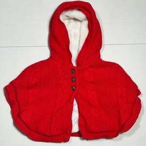 Carter’s Baby Girls Size 12M Red Hooded Sweater Shrug